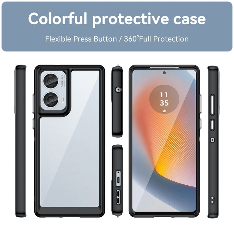 For Motorola Moto Edge 50 Fusion Colorful Series Acrylic Hybrid TPU Phone Case(Black) - free shipping - PMC TechLife - Order now!