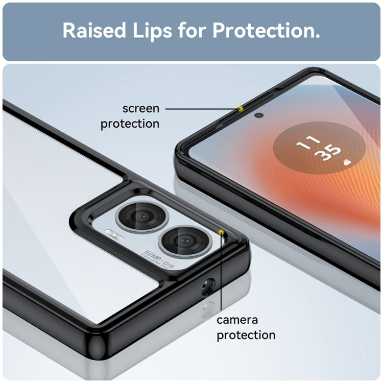 For Motorola Moto Edge 50 Fusion Colorful Series Acrylic Hybrid TPU Phone Case(Black) - free shipping - PMC TechLife - Order now!