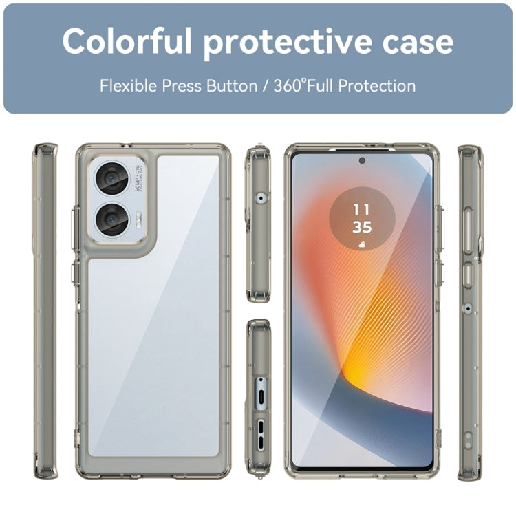 For Motorola Moto Edge 50 Fusion Colorful Series Acrylic Hybrid TPU Phone Case(Transparent Grey) - free shipping - PMC TechLife - Order now!