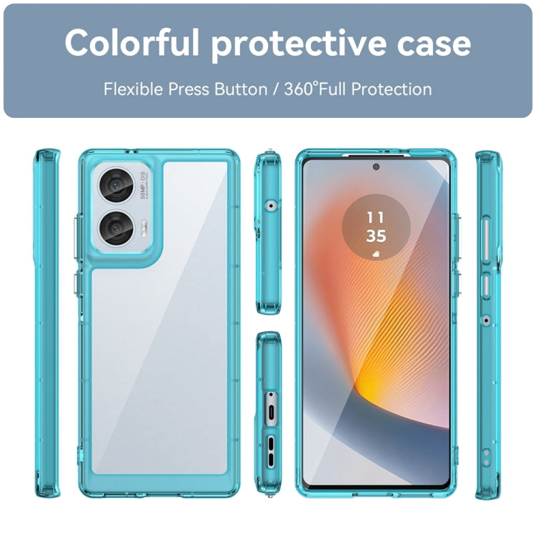 For Motorola Moto Edge 50 Fusion Colorful Series Acrylic Hybrid TPU Phone Case(Transparent Blue) - free shipping - PMC TechLife - Order now!