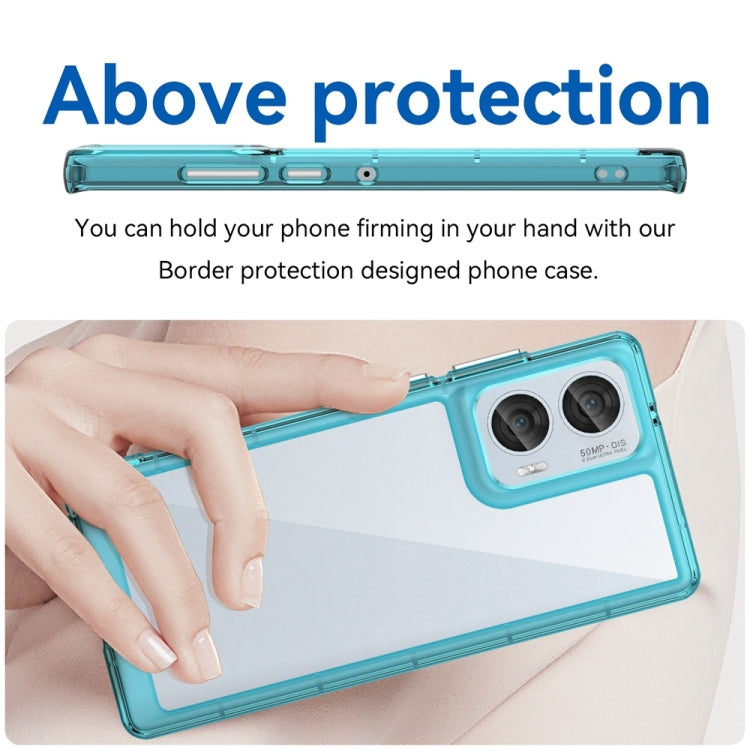 For Motorola Moto Edge 50 Fusion Colorful Series Acrylic Hybrid TPU Phone Case(Transparent Blue) - free shipping - PMC TechLife - Order now!