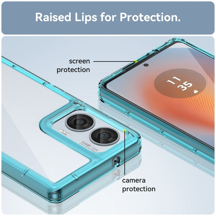 For Motorola Moto Edge 50 Fusion Colorful Series Acrylic Hybrid TPU Phone Case(Transparent Blue) - free shipping - PMC TechLife - Order now!