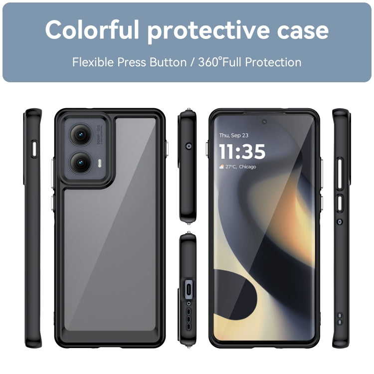 For Motorola Edge 2024 Colorful Series Acrylic Hybrid TPU Phone Case(Black) - Motorola Cases by PMC Jewellery | Online Shopping South Africa | PMC Jewellery | Buy Now Pay Later Mobicred