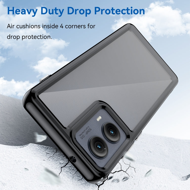 For Motorola Edge 2024 Colorful Series Acrylic Hybrid TPU Phone Case(Black) - Motorola Cases by PMC Jewellery | Online Shopping South Africa | PMC Jewellery | Buy Now Pay Later Mobicred