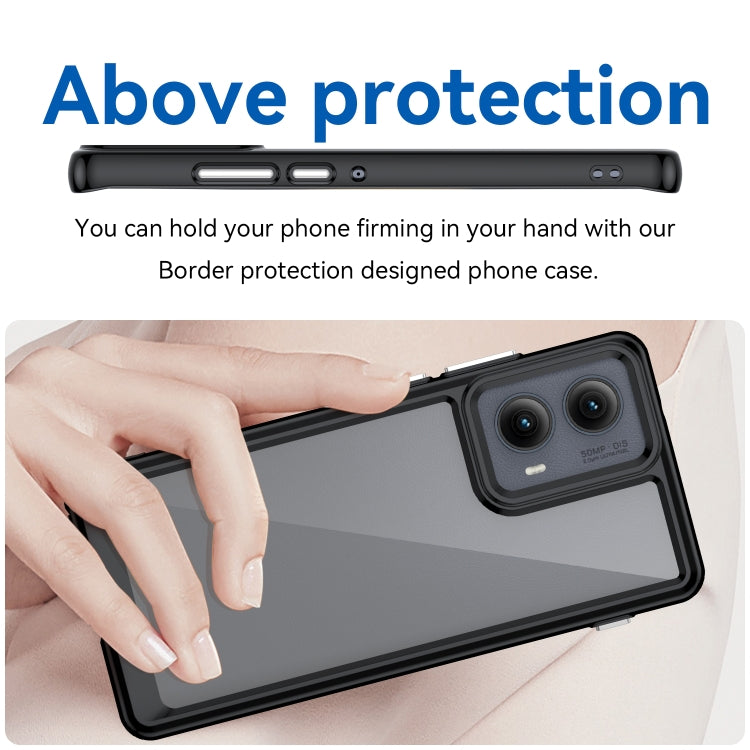 For Motorola Edge 2024 Colorful Series Acrylic Hybrid TPU Phone Case(Black) - Motorola Cases by PMC Jewellery | Online Shopping South Africa | PMC Jewellery | Buy Now Pay Later Mobicred