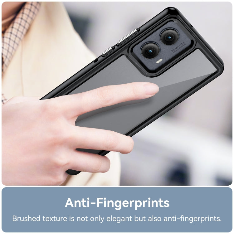 For Motorola Edge 2024 Colorful Series Acrylic Hybrid TPU Phone Case(Black) - Motorola Cases by PMC Jewellery | Online Shopping South Africa | PMC Jewellery | Buy Now Pay Later Mobicred