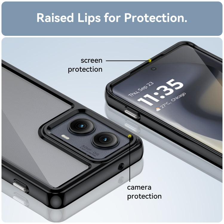 For Motorola Edge 2024 Colorful Series Acrylic Hybrid TPU Phone Case(Black) - Motorola Cases by PMC Jewellery | Online Shopping South Africa | PMC Jewellery | Buy Now Pay Later Mobicred