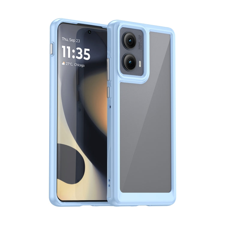 For Motorola Edge 2024 Colorful Series Acrylic Hybrid TPU Phone Case(Blue) - Motorola Cases by PMC Jewellery | Online Shopping South Africa | PMC Jewellery | Buy Now Pay Later Mobicred