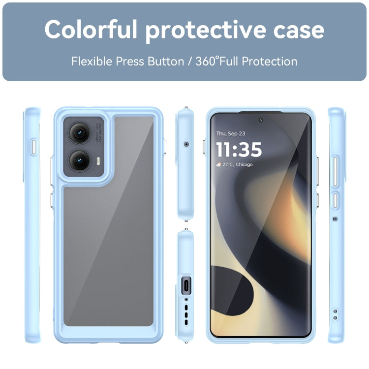 For Motorola Edge 2024 Colorful Series Acrylic Hybrid TPU Phone Case(Blue) - Motorola Cases by PMC Jewellery | Online Shopping South Africa | PMC Jewellery | Buy Now Pay Later Mobicred