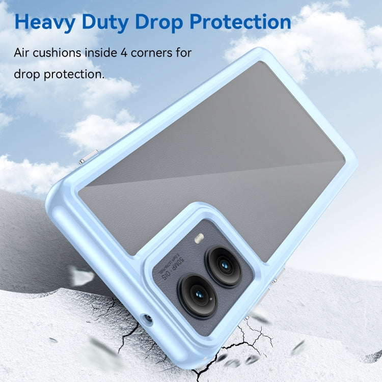 For Motorola Edge 2024 Colorful Series Acrylic Hybrid TPU Phone Case(Blue) - Motorola Cases by PMC Jewellery | Online Shopping South Africa | PMC Jewellery | Buy Now Pay Later Mobicred