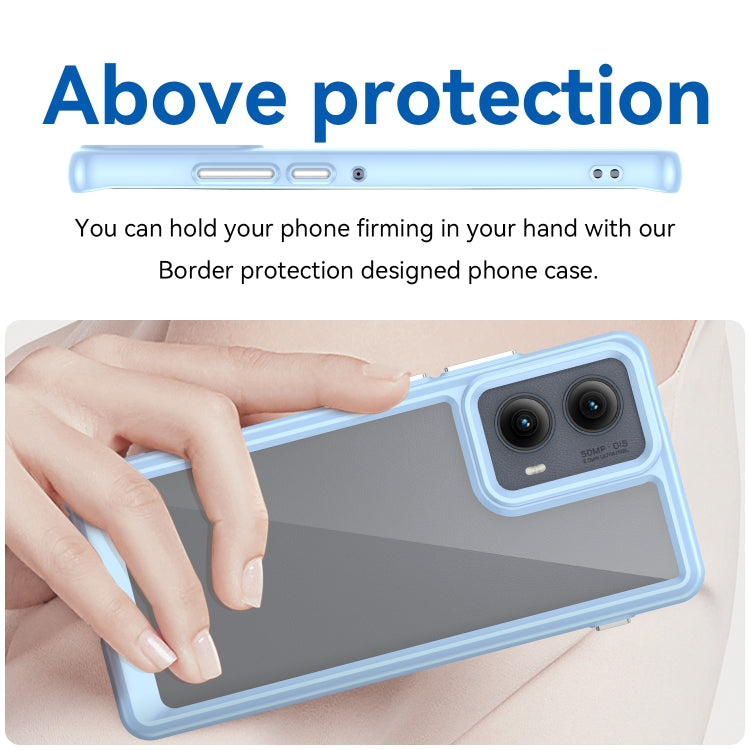 For Motorola Edge 2024 Colorful Series Acrylic Hybrid TPU Phone Case(Blue) - Motorola Cases by PMC Jewellery | Online Shopping South Africa | PMC Jewellery | Buy Now Pay Later Mobicred