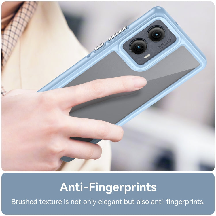 For Motorola Edge 2024 Colorful Series Acrylic Hybrid TPU Phone Case(Blue) - Motorola Cases by PMC Jewellery | Online Shopping South Africa | PMC Jewellery | Buy Now Pay Later Mobicred