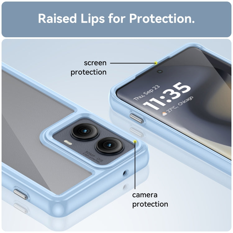 For Motorola Edge 2024 Colorful Series Acrylic Hybrid TPU Phone Case(Blue) - Motorola Cases by PMC Jewellery | Online Shopping South Africa | PMC Jewellery | Buy Now Pay Later Mobicred