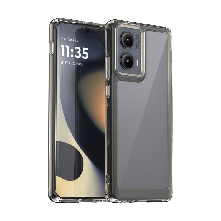 For Motorola Edge 2024 Colorful Series Acrylic Hybrid TPU Phone Case(Transparent Grey) - Motorola Cases by PMC Jewellery | Online Shopping South Africa | PMC Jewellery | Buy Now Pay Later Mobicred