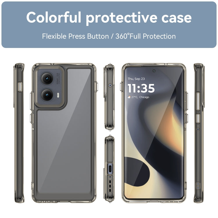 For Motorola Edge 2024 Colorful Series Acrylic Hybrid TPU Phone Case(Transparent Grey) - Motorola Cases by PMC Jewellery | Online Shopping South Africa | PMC Jewellery | Buy Now Pay Later Mobicred
