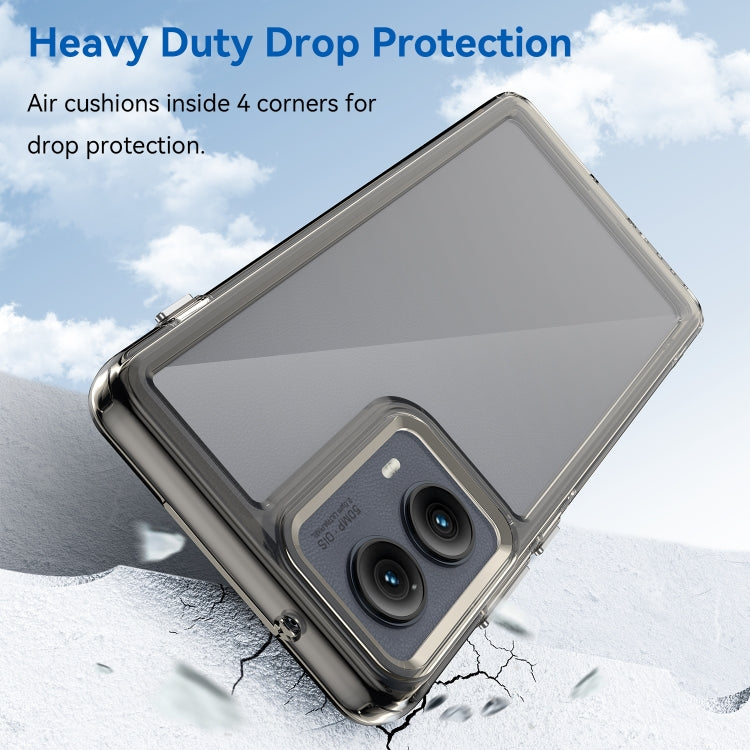 For Motorola Edge 2024 Colorful Series Acrylic Hybrid TPU Phone Case(Transparent Grey) - Motorola Cases by PMC Jewellery | Online Shopping South Africa | PMC Jewellery | Buy Now Pay Later Mobicred