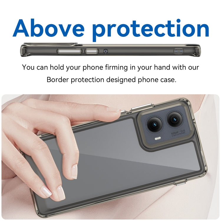 For Motorola Edge 2024 Colorful Series Acrylic Hybrid TPU Phone Case(Transparent Grey) - Motorola Cases by PMC Jewellery | Online Shopping South Africa | PMC Jewellery | Buy Now Pay Later Mobicred