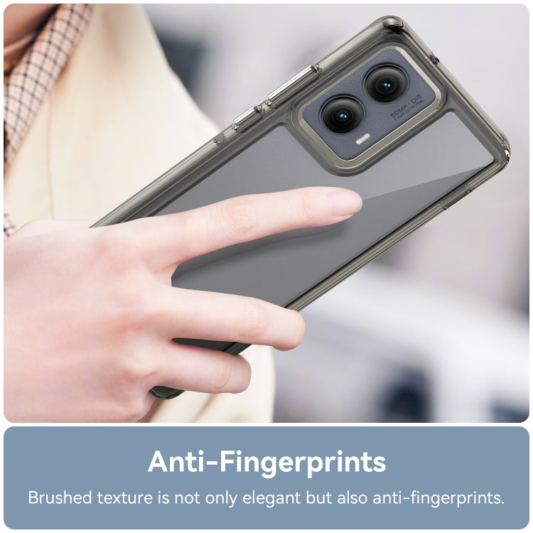 For Motorola Edge 2024 Colorful Series Acrylic Hybrid TPU Phone Case(Transparent Grey) - Motorola Cases by PMC Jewellery | Online Shopping South Africa | PMC Jewellery | Buy Now Pay Later Mobicred