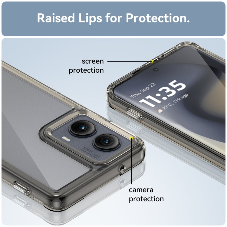 For Motorola Edge 2024 Colorful Series Acrylic Hybrid TPU Phone Case(Transparent Grey) - Motorola Cases by PMC Jewellery | Online Shopping South Africa | PMC Jewellery | Buy Now Pay Later Mobicred