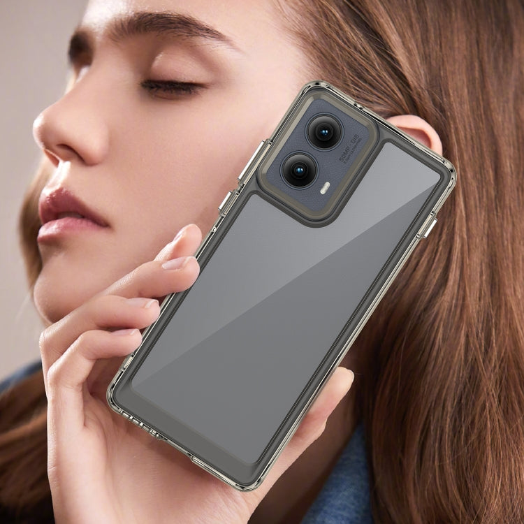 For Motorola Edge 2024 Colorful Series Acrylic Hybrid TPU Phone Case(Transparent Grey) - Motorola Cases by PMC Jewellery | Online Shopping South Africa | PMC Jewellery | Buy Now Pay Later Mobicred