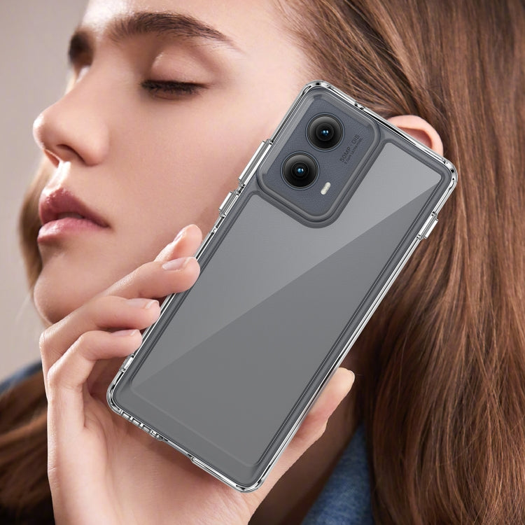 For Motorola Edge 2024 Colorful Series Acrylic Hybrid TPU Phone Case(Transparent) - Motorola Cases by PMC Jewellery | Online Shopping South Africa | PMC Jewellery | Buy Now Pay Later Mobicred
