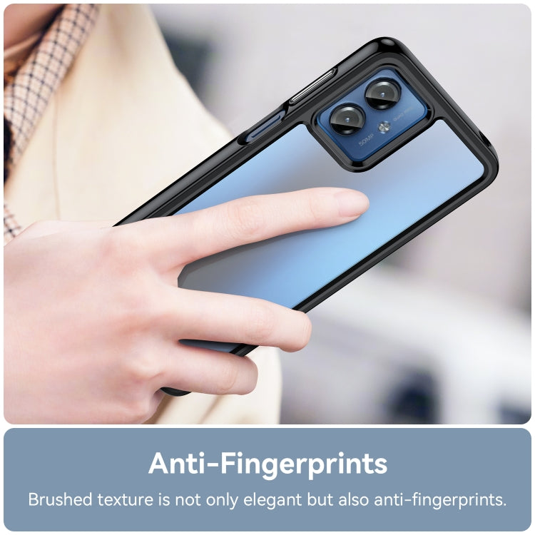 For Motorola Moto G14 Colorful Series Acrylic Hybrid TPU Phone Case(Black) - free shipping - PMC TechLife - Order now!