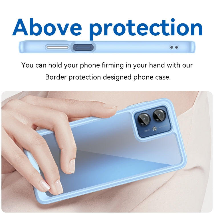 For Motorola Moto G14 Colorful Series Acrylic Hybrid TPU Phone Case(Blue) - free shipping - PMC TechLife - Order now!