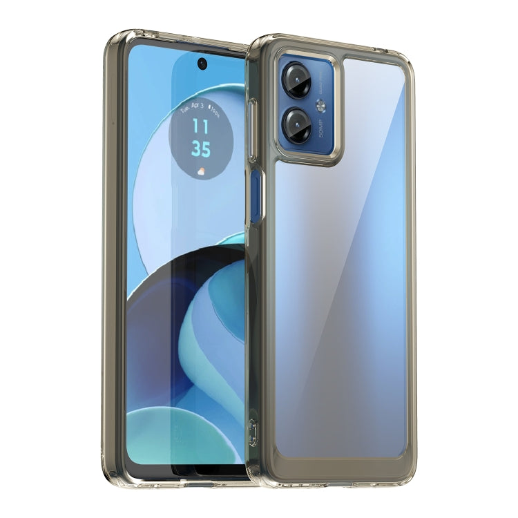 For Motorola Moto G14 Colorful Series Acrylic Hybrid TPU Phone Case(Transparent Grey) - free shipping - PMC TechLife - Order now!
