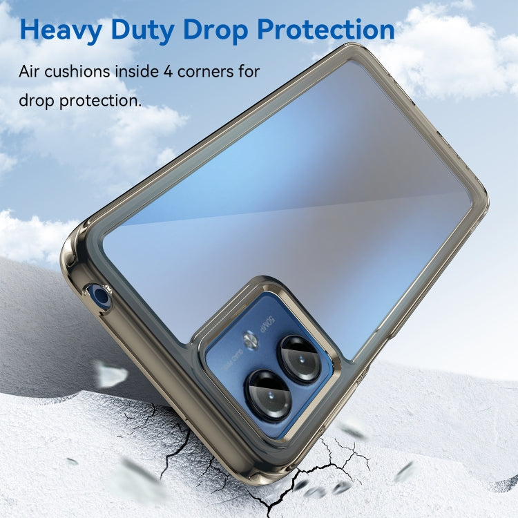 For Motorola Moto G14 Colorful Series Acrylic Hybrid TPU Phone Case(Transparent Grey) - free shipping - PMC TechLife - Order now!