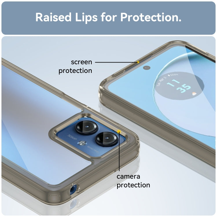 For Motorola Moto G14 Colorful Series Acrylic Hybrid TPU Phone Case(Transparent Grey) - free shipping - PMC TechLife - Order now!