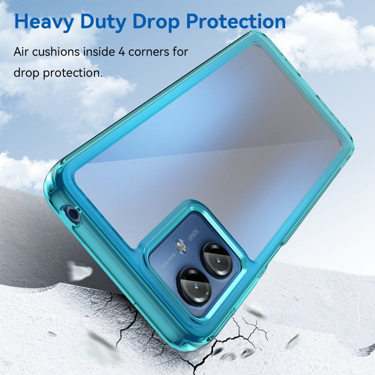 For Motorola Moto G14 Colorful Series Acrylic Hybrid TPU Phone Case(Transparent Blue) - free shipping - PMC TechLife - Order now!