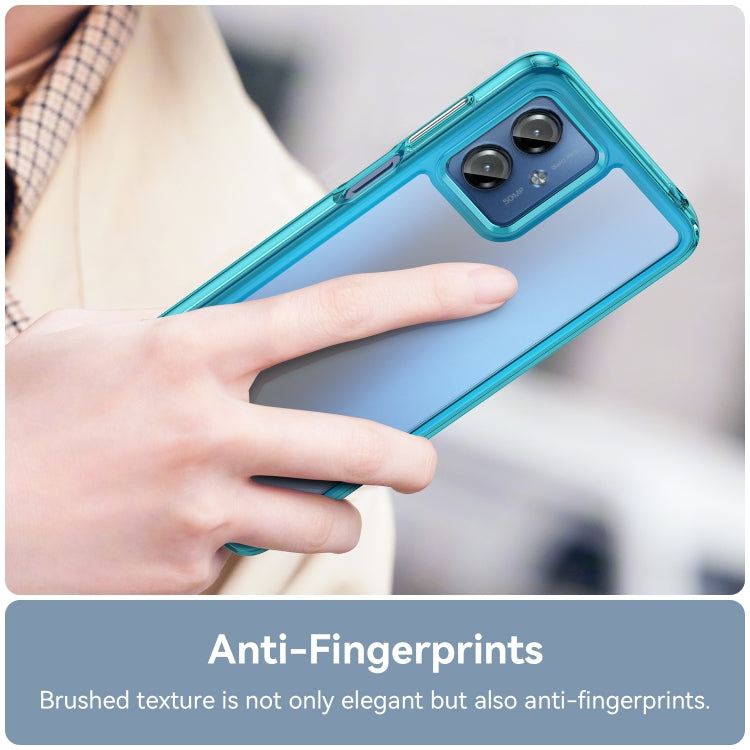 For Motorola Moto G14 Colorful Series Acrylic Hybrid TPU Phone Case(Transparent Blue) - free shipping - PMC TechLife - Order now!