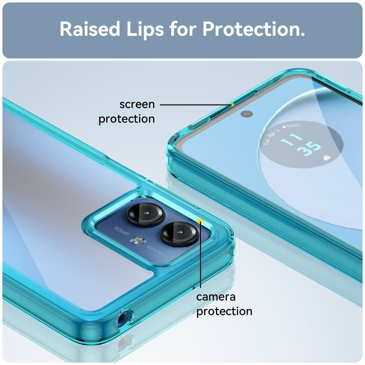 For Motorola Moto G14 Colorful Series Acrylic Hybrid TPU Phone Case(Transparent Blue) - free shipping - PMC TechLife - Order now!