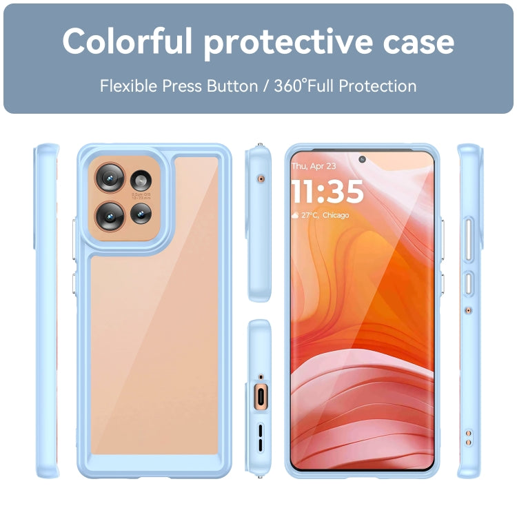 For Motorola Edge 50 Colorful Series Acrylic Hybrid TPU Phone Case(Blue) - free shipping - PMC TechLife - Order now!
