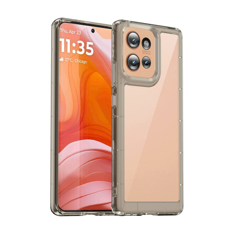 For Motorola Edge 50 Colorful Series Acrylic Hybrid TPU Phone Case(Transparent Grey) - free shipping - PMC TechLife - Order now!