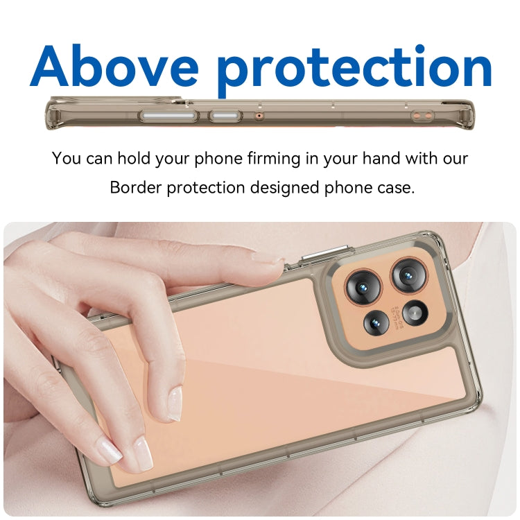 For Motorola Edge 50 Colorful Series Acrylic Hybrid TPU Phone Case(Transparent Grey) - free shipping - PMC TechLife - Order now!