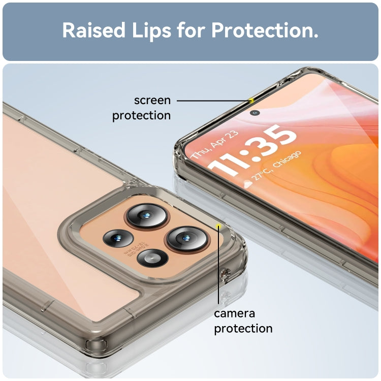 For Motorola Edge 50 Colorful Series Acrylic Hybrid TPU Phone Case(Transparent Grey) - free shipping - PMC TechLife - Order now!