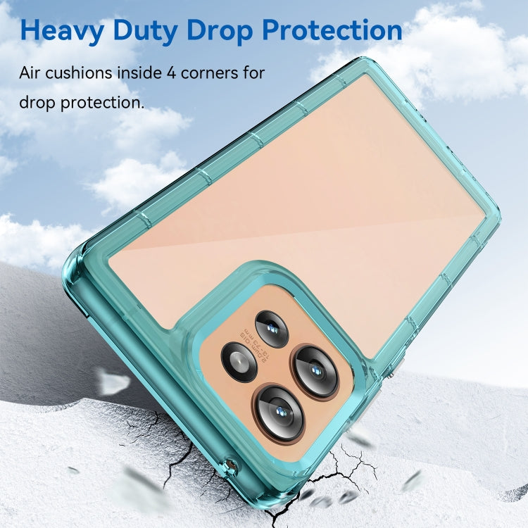 For Motorola Edge 50 Colorful Series Acrylic Hybrid TPU Phone Case(Transparent Blue) - free shipping - PMC TechLife - Order now!