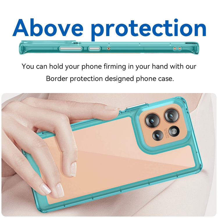 For Motorola Edge 50 Colorful Series Acrylic Hybrid TPU Phone Case(Transparent Blue) - free shipping - PMC TechLife - Order now!
