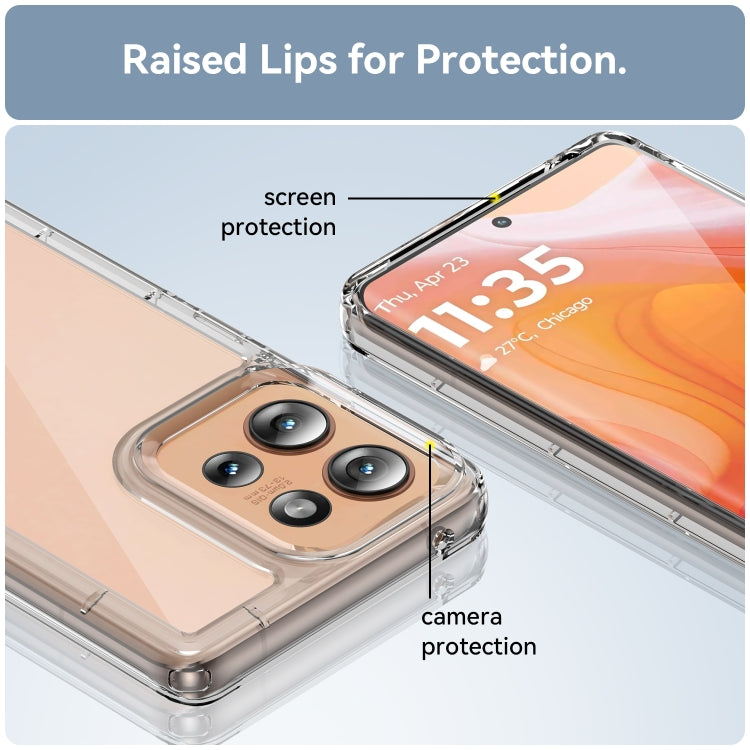 For Motorola Edge 50 Colorful Series Acrylic Hybrid TPU Phone Case(Transparent) - free shipping - PMC TechLife - Order now!