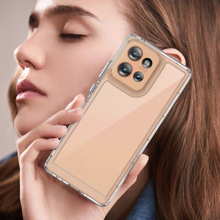 For Motorola Edge 50 Colorful Series Acrylic Hybrid TPU Phone Case(Transparent) - free shipping - PMC TechLife - Order now!