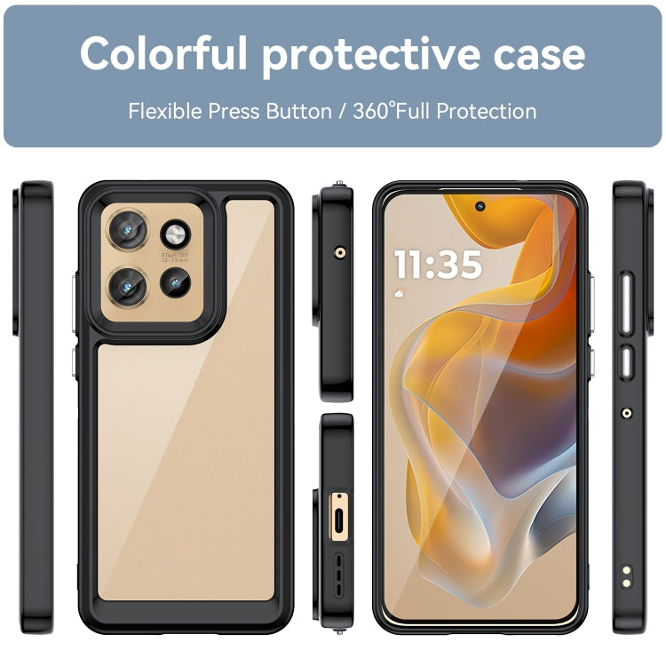 For Motorola Edge 50 Neo Colorful Series Acrylic Hybrid TPU Phone Case(Black) - free shipping - PMC TechLife - Order now!