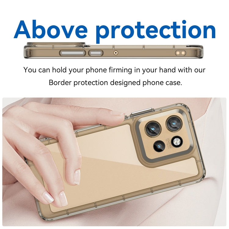 For Motorola Edge 50 Neo Colorful Series Acrylic Hybrid TPU Phone Case(Transparent Grey) - free shipping - PMC TechLife - Order now!