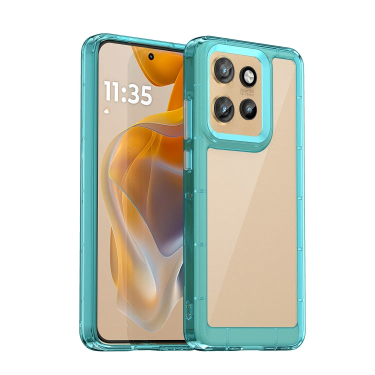 For Motorola Edge 50 Neo Colorful Series Acrylic Hybrid TPU Phone Case(Transparent Blue) - free shipping - PMC TechLife - Order now!