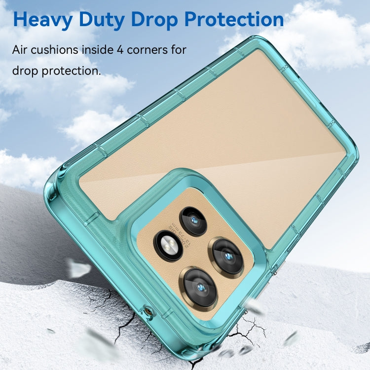 For Motorola Edge 50 Neo Colorful Series Acrylic Hybrid TPU Phone Case(Transparent Blue) - free shipping - PMC TechLife - Order now!