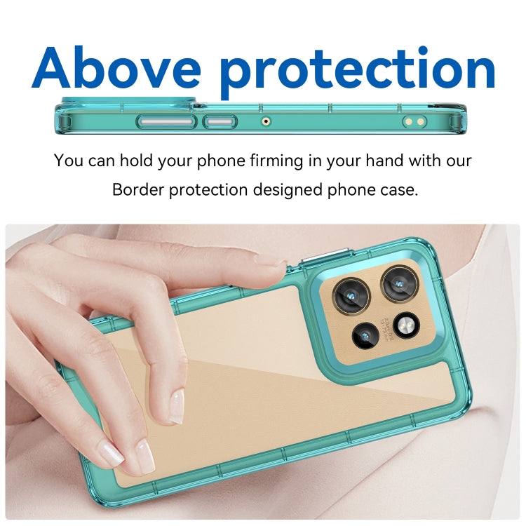 For Motorola Edge 50 Neo Colorful Series Acrylic Hybrid TPU Phone Case(Transparent Blue) - free shipping - PMC TechLife - Order now!