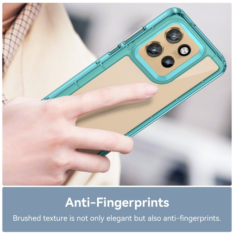 For Motorola Edge 50 Neo Colorful Series Acrylic Hybrid TPU Phone Case(Transparent Blue) - free shipping - PMC TechLife - Order now!