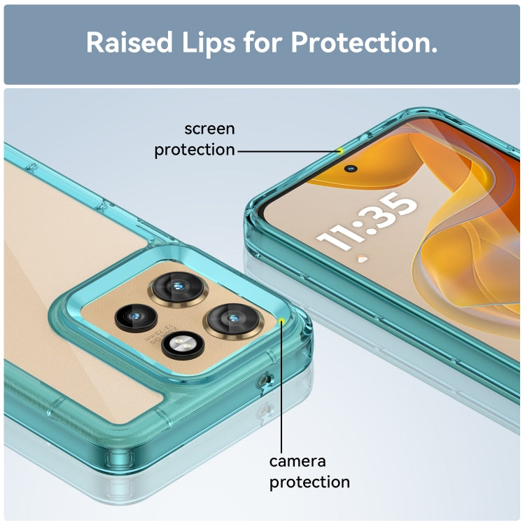 For Motorola Edge 50 Neo Colorful Series Acrylic Hybrid TPU Phone Case(Transparent Blue) - free shipping - PMC TechLife - Order now!