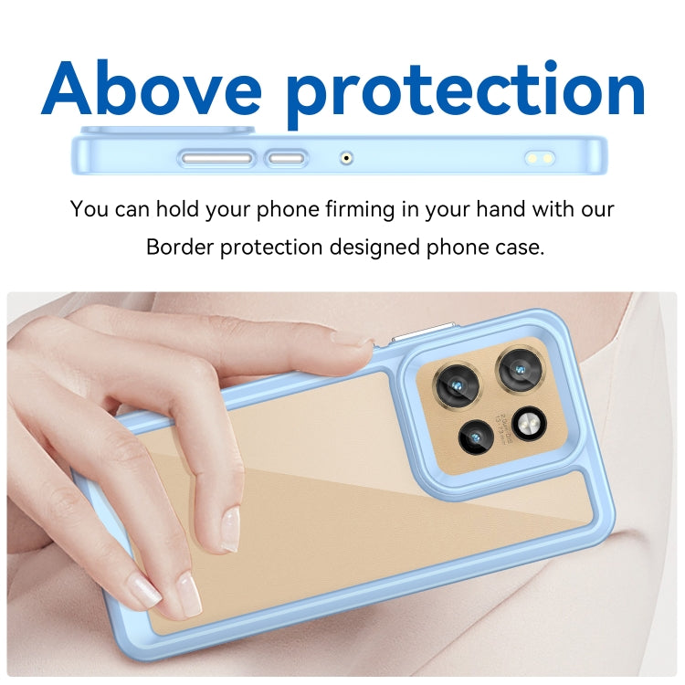 For Motorola Moto S50 Colorful Series Acrylic Hybrid TPU Phone Case(Blue) - free shipping - PMC TechLife - Order now!