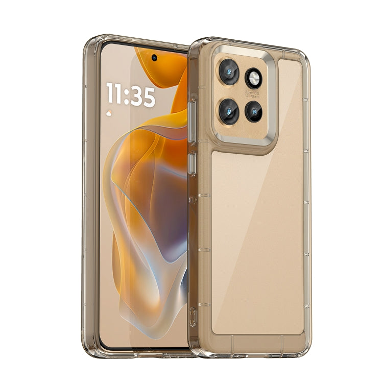 For Motorola Moto S50 Colorful Series Acrylic Hybrid TPU Phone Case(Transparent Grey) - free shipping - PMC TechLife - Order now!